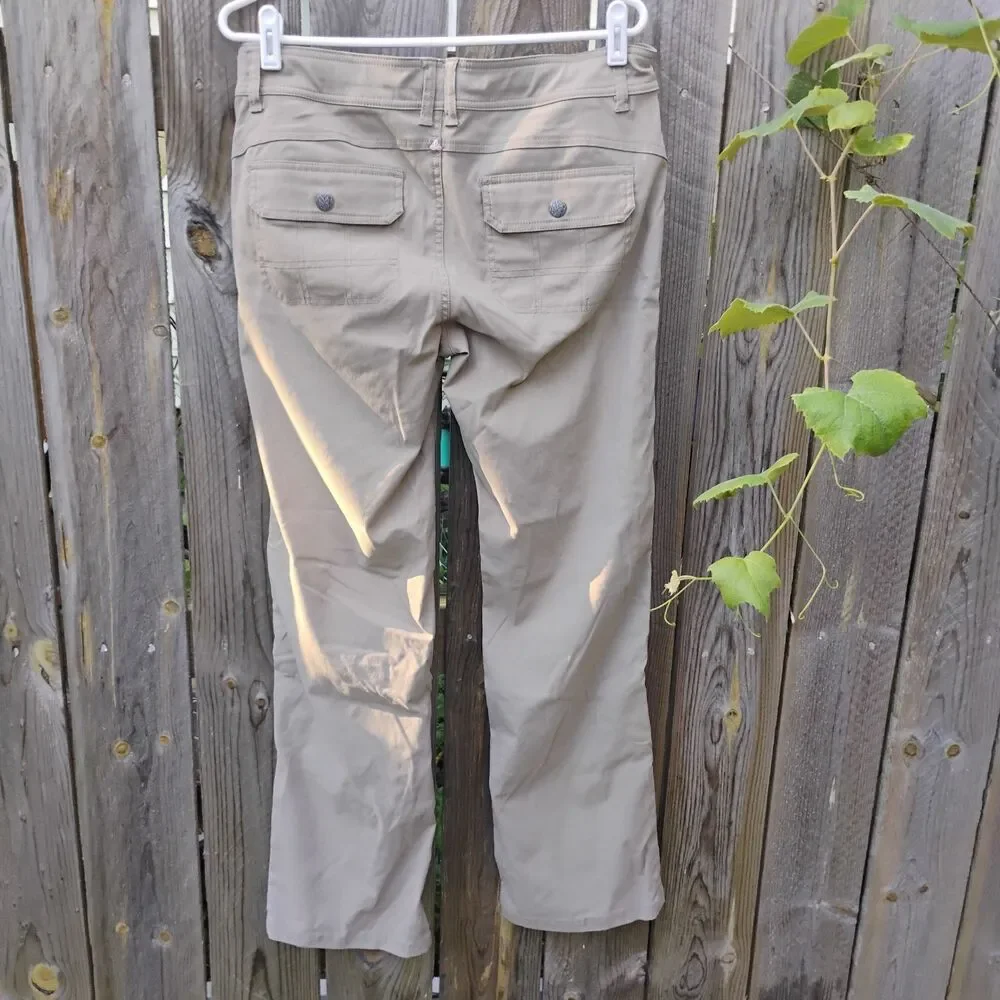 Prana Halle Hiking Pants Women 10 Regular Beige Tan Roll Up Convertible Cargo